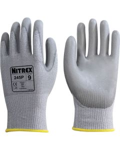 Unigloves Nitrex - Grey 245P | PU Palm Coated Safety Gloves 