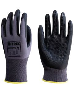 Unigloves Nitrex - Grey / Black 270NFG | Gloves With Grip Dots