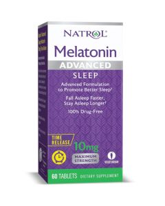 Melatonin Advanced Maximum Strength, 60 Time Release Tablets - 10mg - Natrol