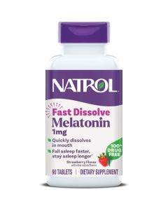 Melatonin Fast Dissolve, 90 Strawberry Tablets - 1mg - Natrol