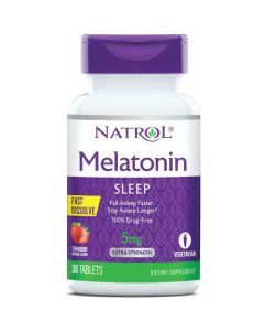 Melatonin Fast Dissolve, 30 Strawberry Tablets - 5mg - Natrol