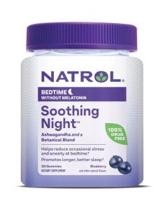 Soothing Night, 50 Blueberry Gummies (Bedtime Without Melatonin) - Natrol