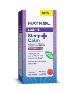 Sleep+ Calm Melatonin, 60 Fast Dissolve Raspberry Tablets - Natrol