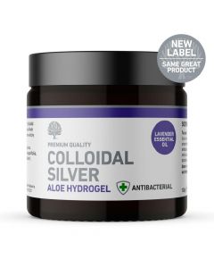 Colloidal Silver Aloe Hydrogel with Lavender - 100g Essential Oil Label