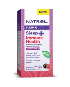 Sleep+ Calm Melatonin, 60 Fast Dissolve Mixed Berry Tablets - Natrol